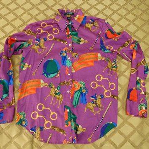 LAUREN RALPH LAUREN PURPLE EQUESTRIAN L SLEEVE BLS